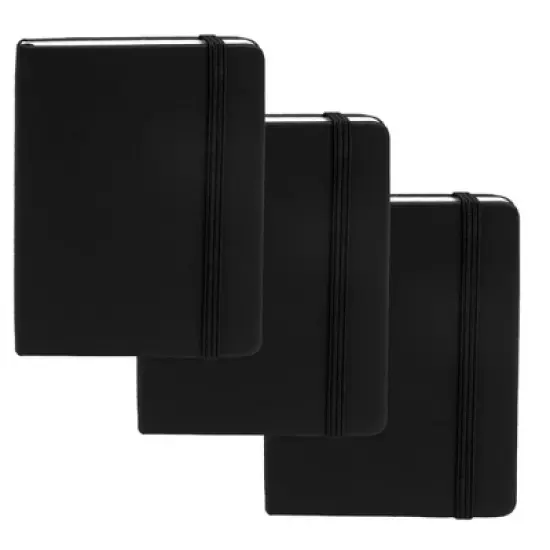Simply Genius A6 Pocket Size Mini Notebooks with Hardcover, 124 pages (3.7" x 5.7") with Inner Pocket (Black, 3 Pack) image {8}