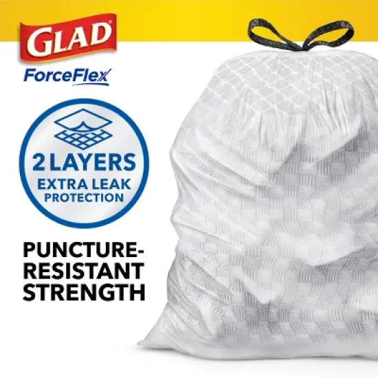 Glad ForceFlex Drawstring Fragrance Free Trash Bags - 13gal/100ct image {2}