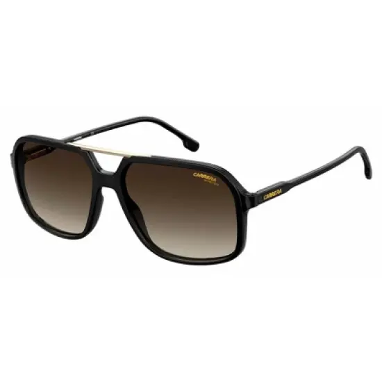 Carrera CA 229/S R60_HA Unisex Square Sunglasses Black/Brown 59mm image {1}