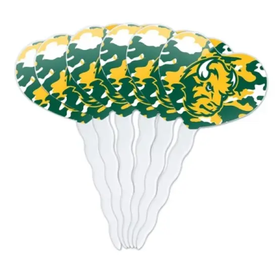 North Dakota State Camo Heart Love Cupcake Picks Toppers Decoration Set of 6 image {7}