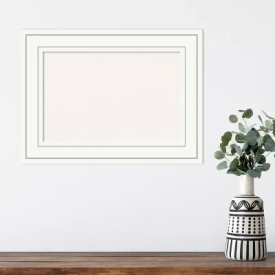 Amanti Art Craftsman Wood Framed Corkboard, White Cork image {4}