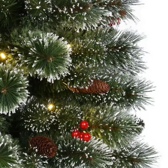Puleo 4.5' Pre-Lit Potted Pine Artificial Christmas Tree image {4}