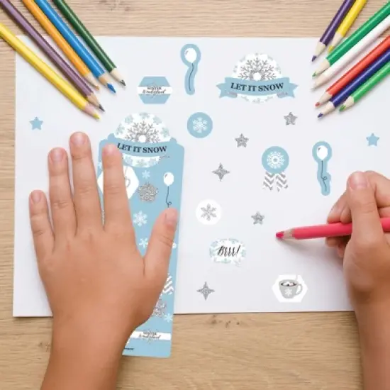 Big Dot of Happiness Winter Wonderland - Snowflake Holiday Party and Winter Wedding Favor Kids Stickers - 16 Sheets - 256 Stickers image {4}