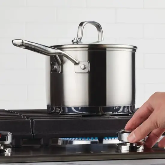 KitchenAid 3qt 3-Ply Blas&eacute; Stainless Steel Induction Saucepan with Lid Silver image {4}