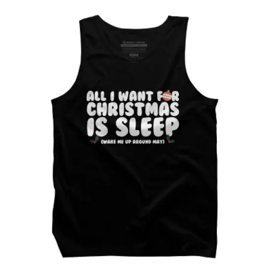 Men's Design By Humans All I Want For Christmas Is Sleep By Thingsandthings Tank Top image {4}