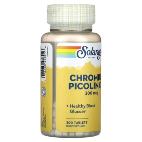 Solaray Chromium Picolinate Tablets, 200 mcg | 200 Count image {3}