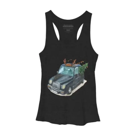 Women's Design By Humans Christmas Cab By ValerieShephard Racerback Tank Top image {3}