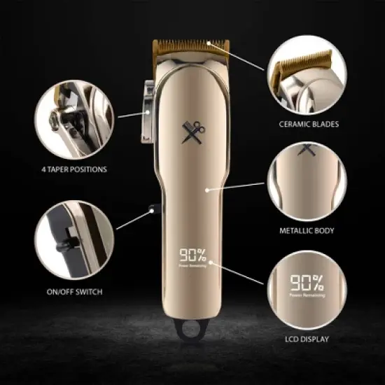 The Cutting Edge LCD Display Rechargeable Cordless Hair Clipper with Ceramic Coated Blades - 12ct image {5}