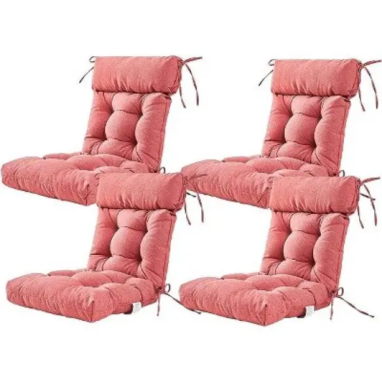 ARTPLAN Patio Chair Cushion,Tufted Adirondack Outdoor Chair Cushion,Wicker High Back Outdoor Seat Cushion,Set of 4,21"X21"X4" (4 Pack) image {18}