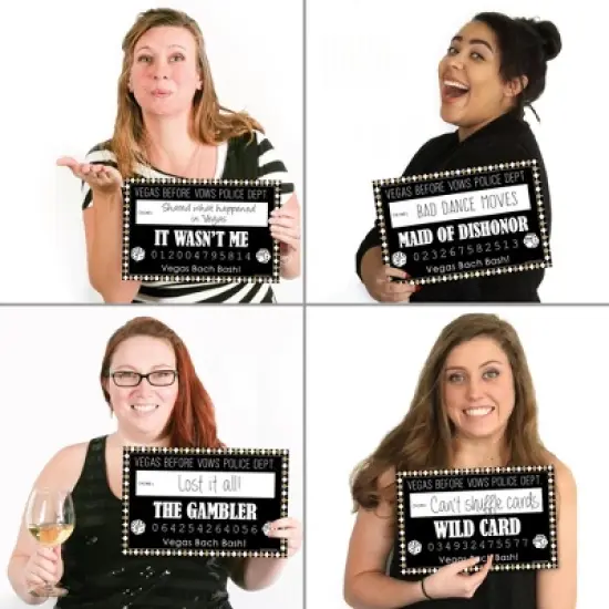 Big Dot of Happiness Vegas Before Vows - Las Vegas Bridal Shower or Bachelorette Party Mug Shots - Photo Booth Props Mugshot Signs - 20 Count image {2}