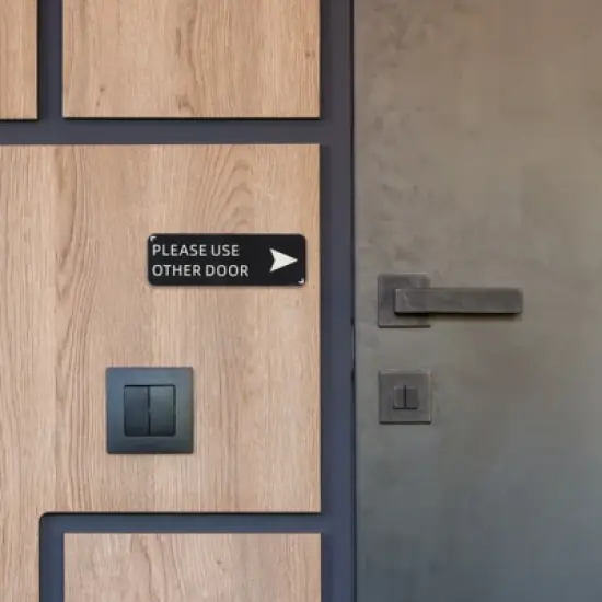 Unique Bargains Acrylic Self-Adhesive Decor Home Business Please Use Other Door Right Arrow Sign image {4}