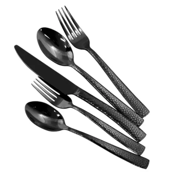 Gibson Elite Stonehenge 20 Piece Flatware Set in Black image {1}