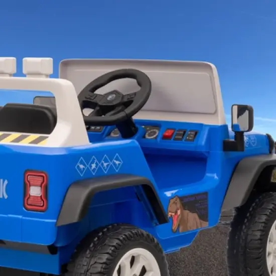 12V Jeep - Jurassic World Kids Ride‑On Car with LED Lights and Rechargeable Battery image {6}