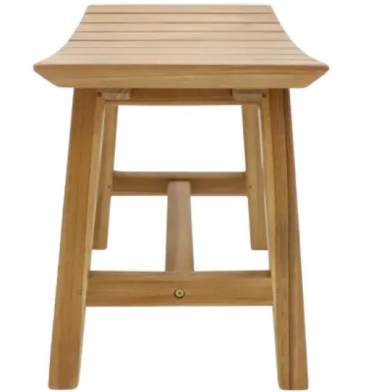 Nordic Teak Natural Shower and Bath Slatted Stool - Beige image {3}