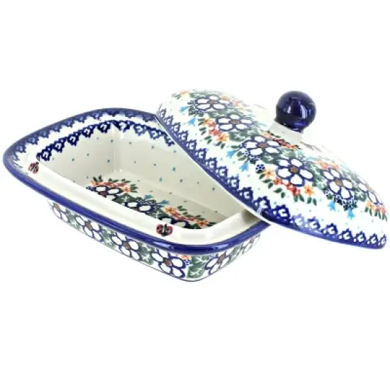 Blue Rose Polish Pottery 66 Vena Butter Tub image {1}