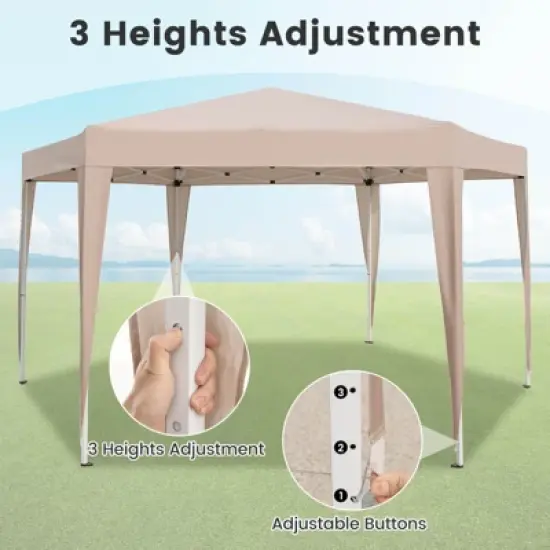 Costway 13 x 11.5 FT Hexagonal Gazebo Shelter with 3 Adjustable Height Carrying Bag image {3}