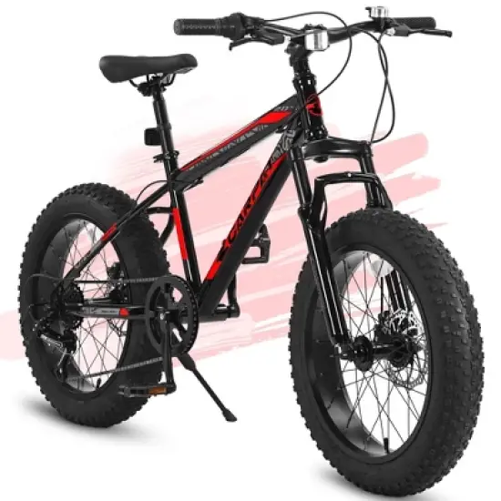 NicBex 20"Mountain Bike with Front Suspension for Kids&Teens,High Carbon Steel Frame,Shimano 7 Speeds with Disc Brakes,Durable Wide Tires image {7}