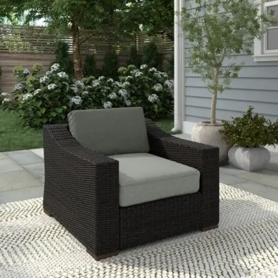 Glenwillow Home Portland Patio PE Rattan Arm Chair image {3}