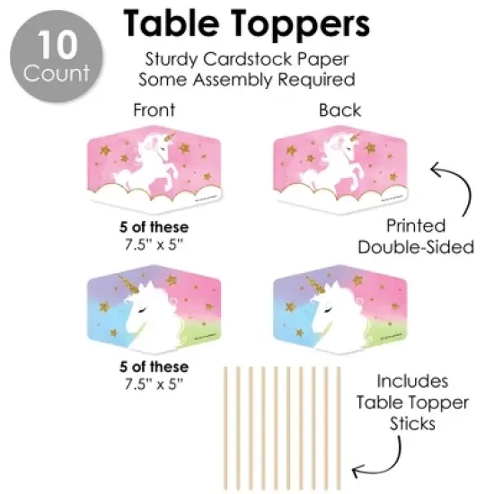 Big Dot of Happiness Rainbow Unicorn - Magical Unicorn Baby Shower or Birthday Party Supplies Decoration Kit - Decor Galore Party Pack - 51 Pieces image {5}