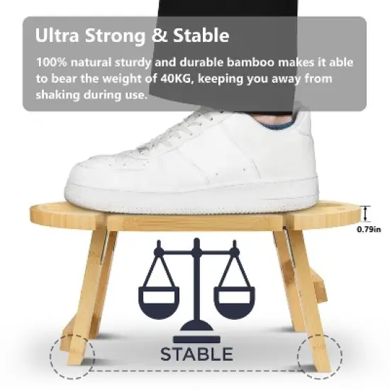 Tirrinia Folding Picnic Table, Portable Natural Bamboo Table, 4 Wine Glasses Holder, 1 wine holder, Snack Tray Table for Outdoor Picnic image {3}