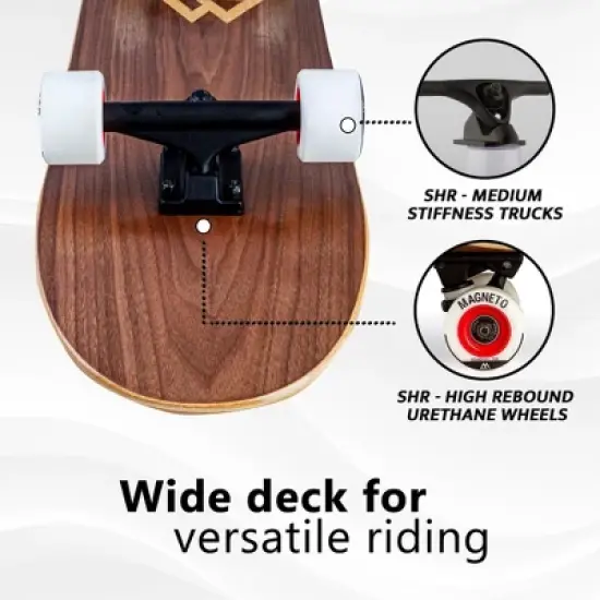 Magneto SUV Skateboards | Fully Assembled 31" x 8.5" Standard Size | 7 Layer Canadian Maple Deck with Skate Tool (SUV Natural) image {5}
