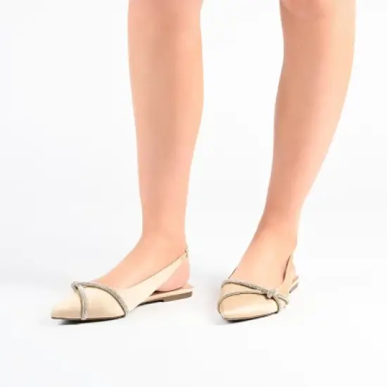 Journee Collection Womens Rebbel Sling Back Pointed Toe Flats image {8}