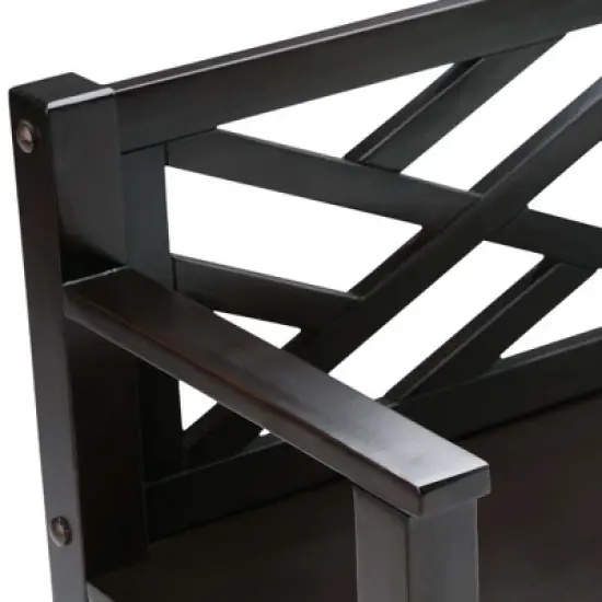 48" Lancaster Solid Wood Entryway Storage Bench with Drawers and Cubbies Espresso Brown - WyndenHall image {4}