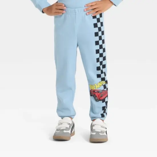 Toddler Boys' 2pc Hot Wheels Fleece Pullover and Bottom Set - Blue image {3}