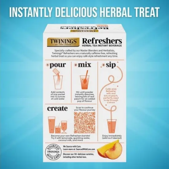 Twinings Refreshers Peach and Mango Herbal Instant Tea Mix - 2.82oz/5ct image {4}