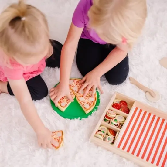 Melissa & Doug Pizza Party Wooden Play Food Set image {1}