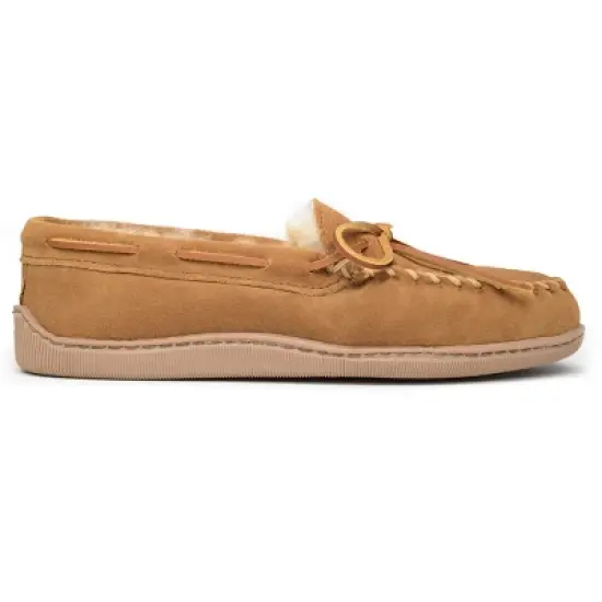 Minnetonka Men's Suede Sheepskin Hardsole Moc Slipper image {2}