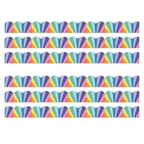 Carson Dellosa Education We Stick Together Rainbow Burst Scalloped Bulletin Board Borders, 39 Feet Per Pack, 6 Packs image {4}