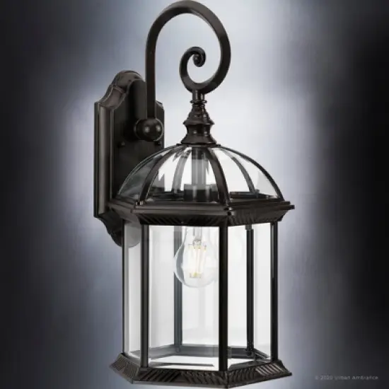 Urban Ambiance Luxury Transitional Outdoor Wall Sconce 18.125''H x 9.75''W,  Olde Bronze Finish,  Greensboro Collection, UHP1372 image {4}