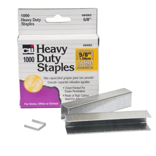 Charles Leonard Extra Heavy Duty Staples, 5/8", 1000 Per Pack, 6 Packs image {2}