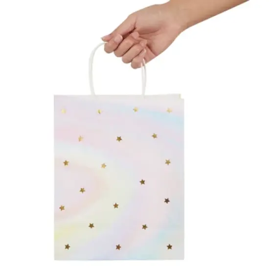 Blue Panda 24 Pack Pastel Tie Dye Medium Paper Gift Bags with Handles for Boutique, Small Business, Birthday Party Favors, 10x8x4 In image {2}