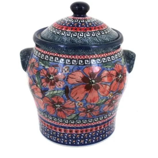 Blue Rose Polish Pottery 1100 Zaklady Large Canister image {11}