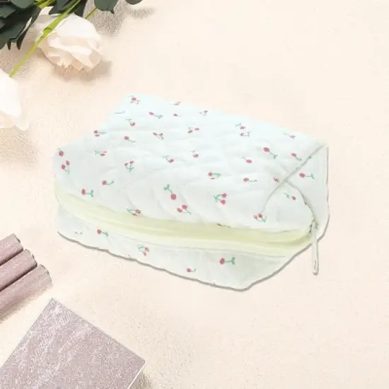 Unique Bargains Cherry Makeup Bag White 1 Pc image {2}