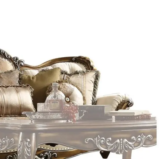 88" Latisha Fabric Pattern Sofa Tan/Antique Oak - Acme Furniture image {3}