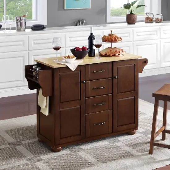 Eleanor Kitchen Island with Wood Top Natural - Crosley image {9}