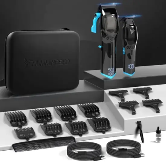 HUMMINGBIRD&trade; Pro Series Hair Clippers and Trimmer Set &ndash; 9000 RPM Magnetic Motor, Zero-Gapped, Cordless USB-C Rechargeable, Carry Case, Pro Barber Kit image {6}