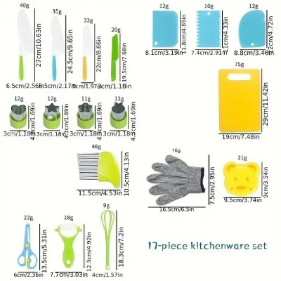 Racxily Everyday Kitchens Complete Youngsters Cooking Set - Real Cooking Tools, Safety Knives, and Playful Accessories for Youngsters Aged 4-8 image {2}