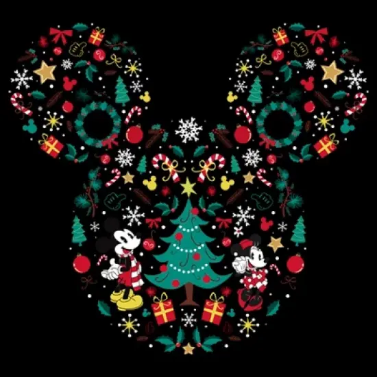 Men's Mickey & Friends Christmas Silhouette T-Shirt image {1}