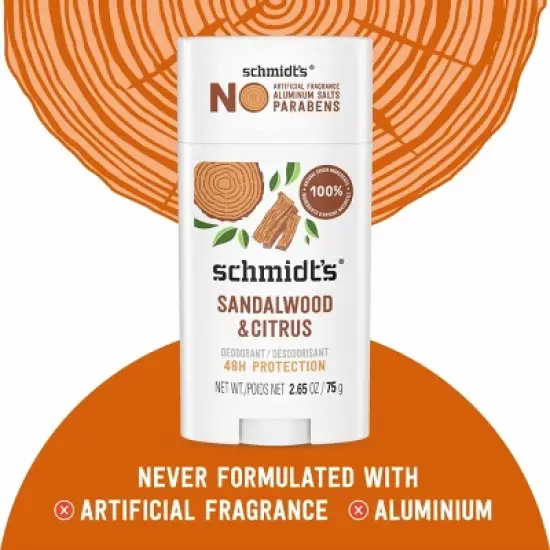 Schmidt's Natural Solid Deodorant - Sandalwood & Citrus - Aluminum-Free 2.65oz image {4}