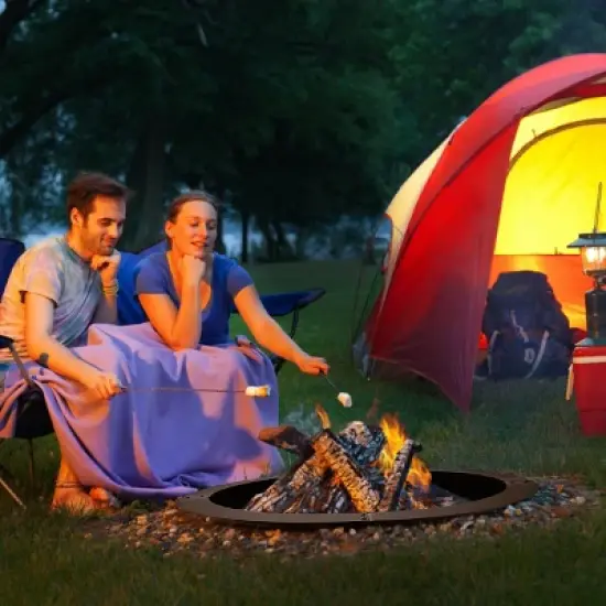 Costway 36 Inch Round Steel Fire Pit Ring Liner DIY Wood Burning Insert image {2}