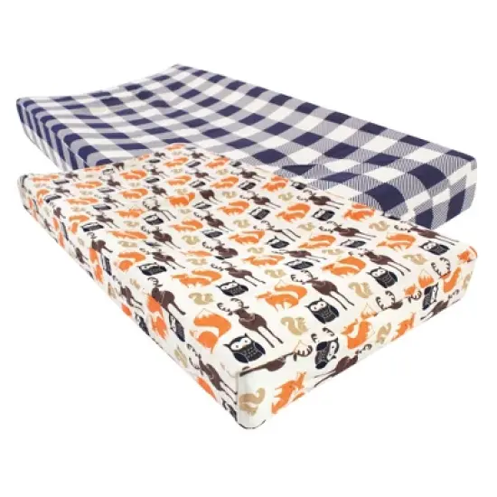 Hudson Baby Infant Boy Cotton Changing Pad Cover, Forest, One Size image {1}