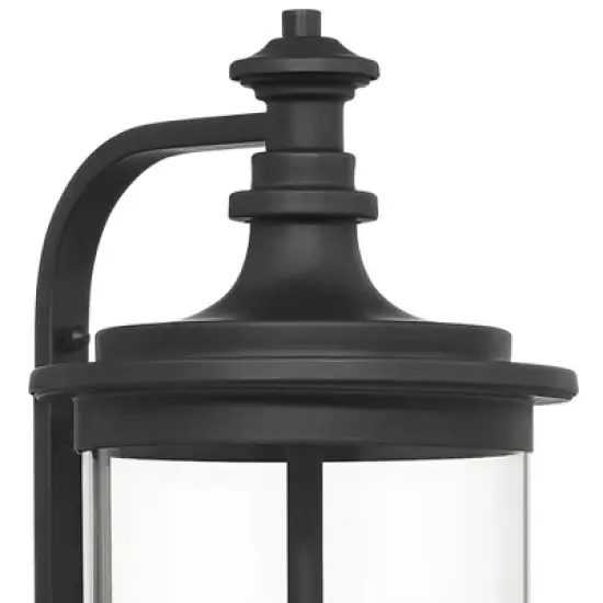 Possini Euro Design Medici Modern Outdoor Wall Light Fixture Black Metal 24 1/2" Clear Glass for Post Exterior Barn Deck House Porch Yard Patio Home image {2}