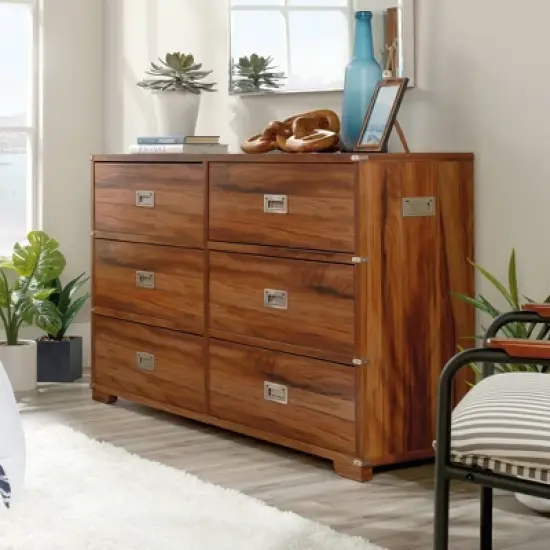 Vista Key 6 Drawer Dresser Blaze Acacia - Sauder image {3}