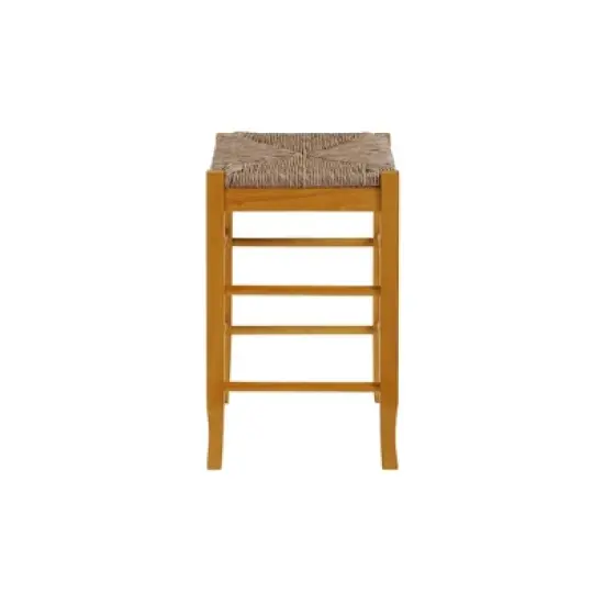 24" Rush Seat Counter Height Barstool Oak - Boraam image {2}