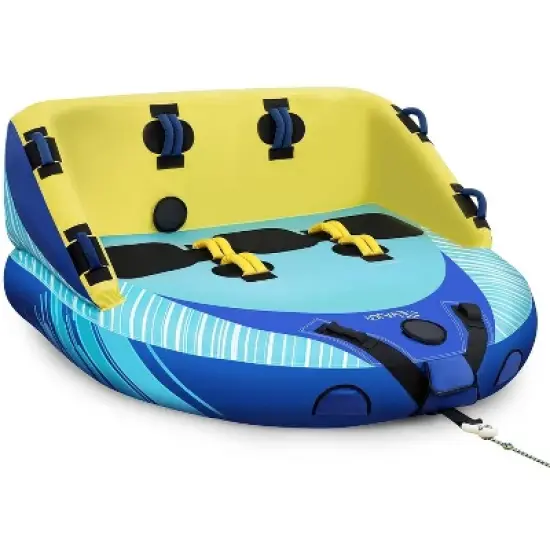 EVAJOY 3-Person Towable Inflatable Tube for Boating for 1-3 Rider image {4}
