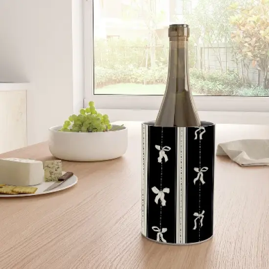 marufemia Coquette bows black and white Wine Chiller image {1}